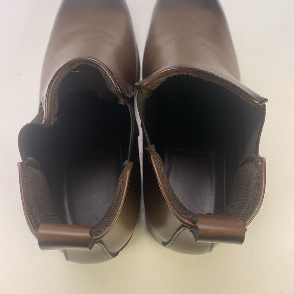 New Tailor Made Men\'s classic Brown Leather Chelsea Boots Size 11.5/47 main image 4